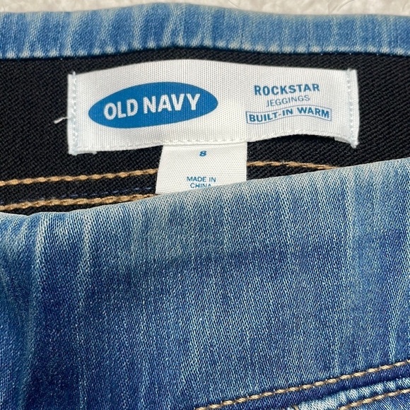 Old Navy Pull up jeans Stretch Elastic band Size 8 Rockstar Jeggings Comfy - Picture 3 of 8